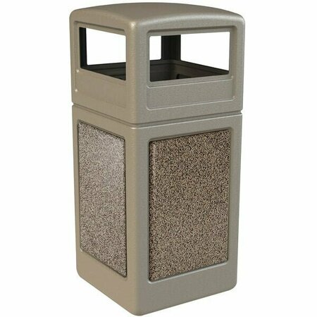 COMMERCIAL ZONE CZ 72041599 42 Gal. Beige Waste Can Riverstone, Dome Lid 27872041599
